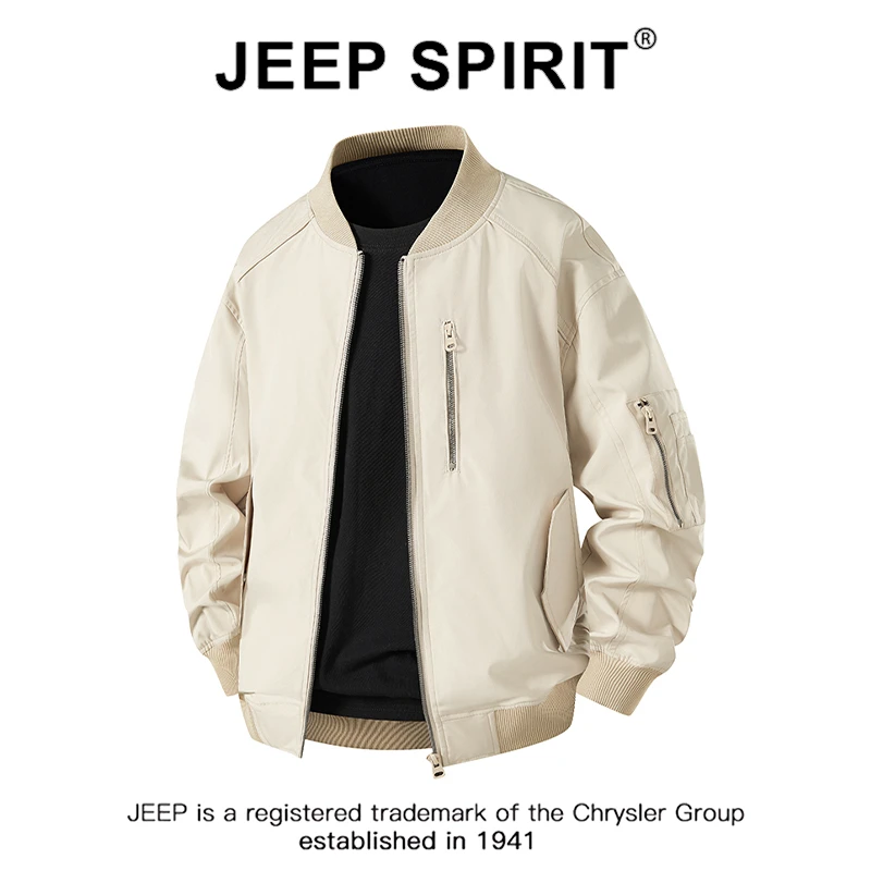 JEEPSPIRIT吉普美式复古工装飞行员夹克男秋季潮牌高街棒球服时尚