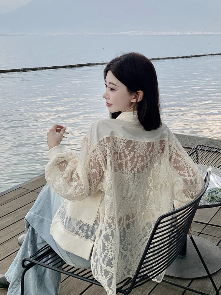 【3306】菜#设计感时尚蕾丝镂空外套