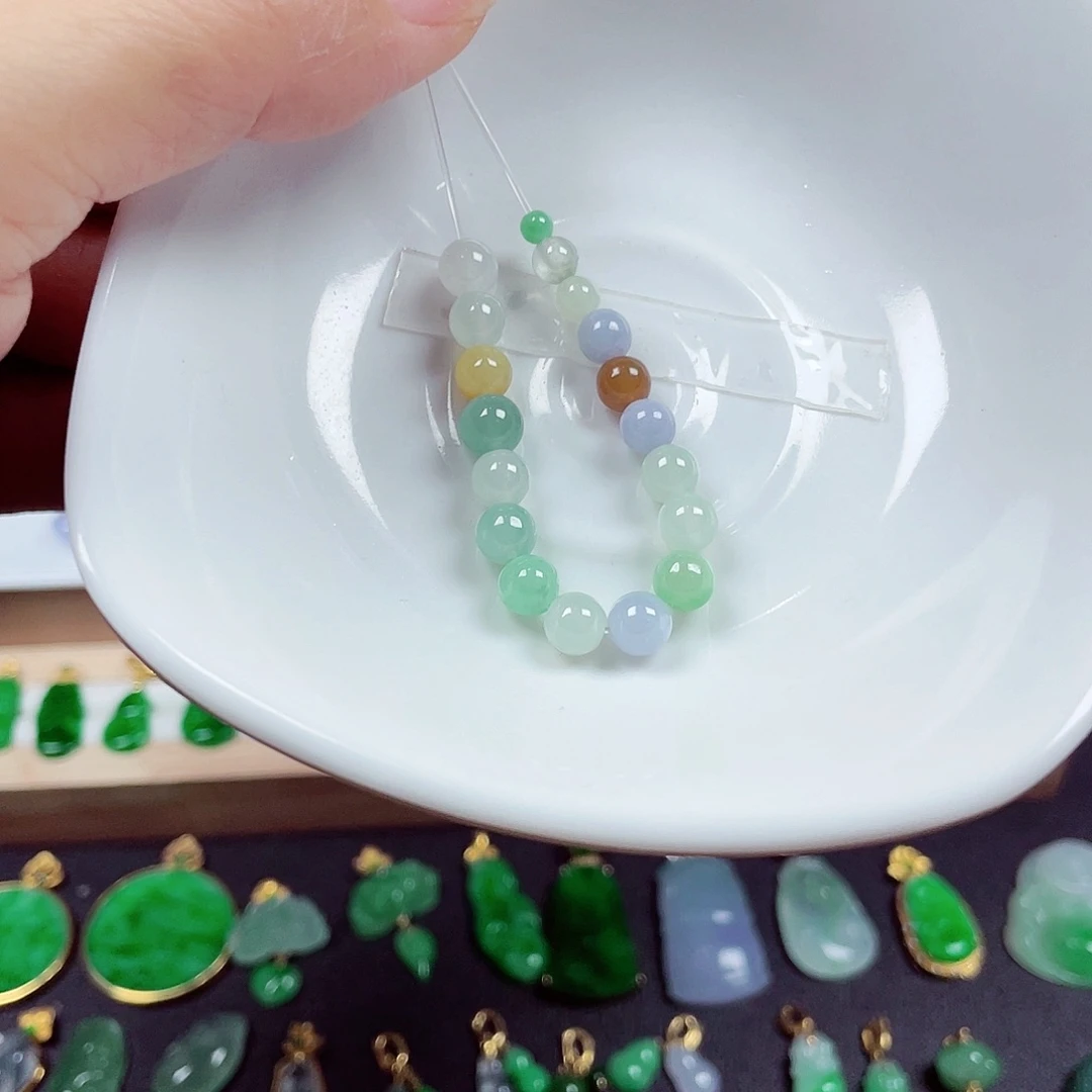 翡翠未镶嵌手链天然缅甸翡翠A货卡