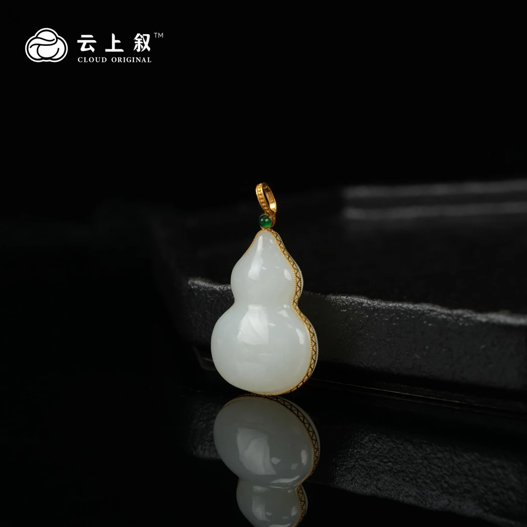 【七夕珠宝】16 QJD06800031 18K金镶嵌和田玉葫芦吊坠-多样性发一