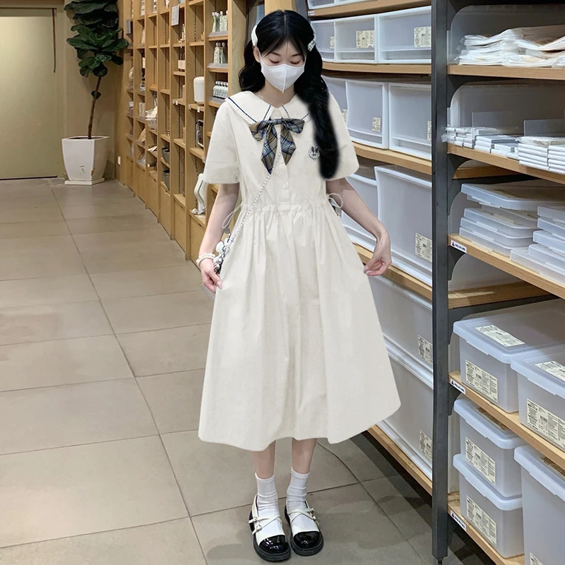 女大童高级设计感公主裙夏季学院风高初中学生裙子12-15岁小清新