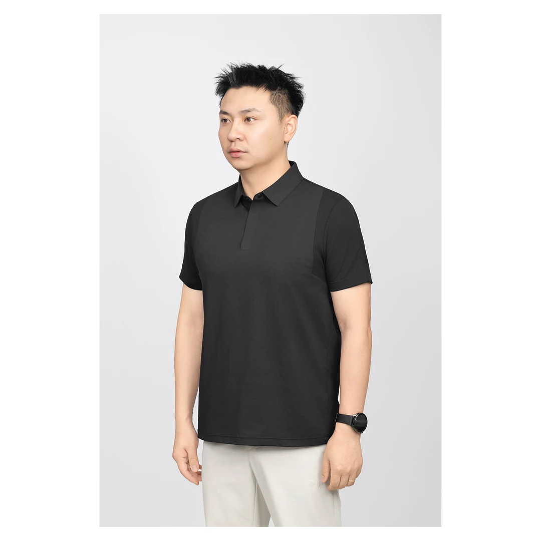 【TOUGH游刃自如】夏季新款男士翻领纹理网格拼接短袖polo衫 GT81