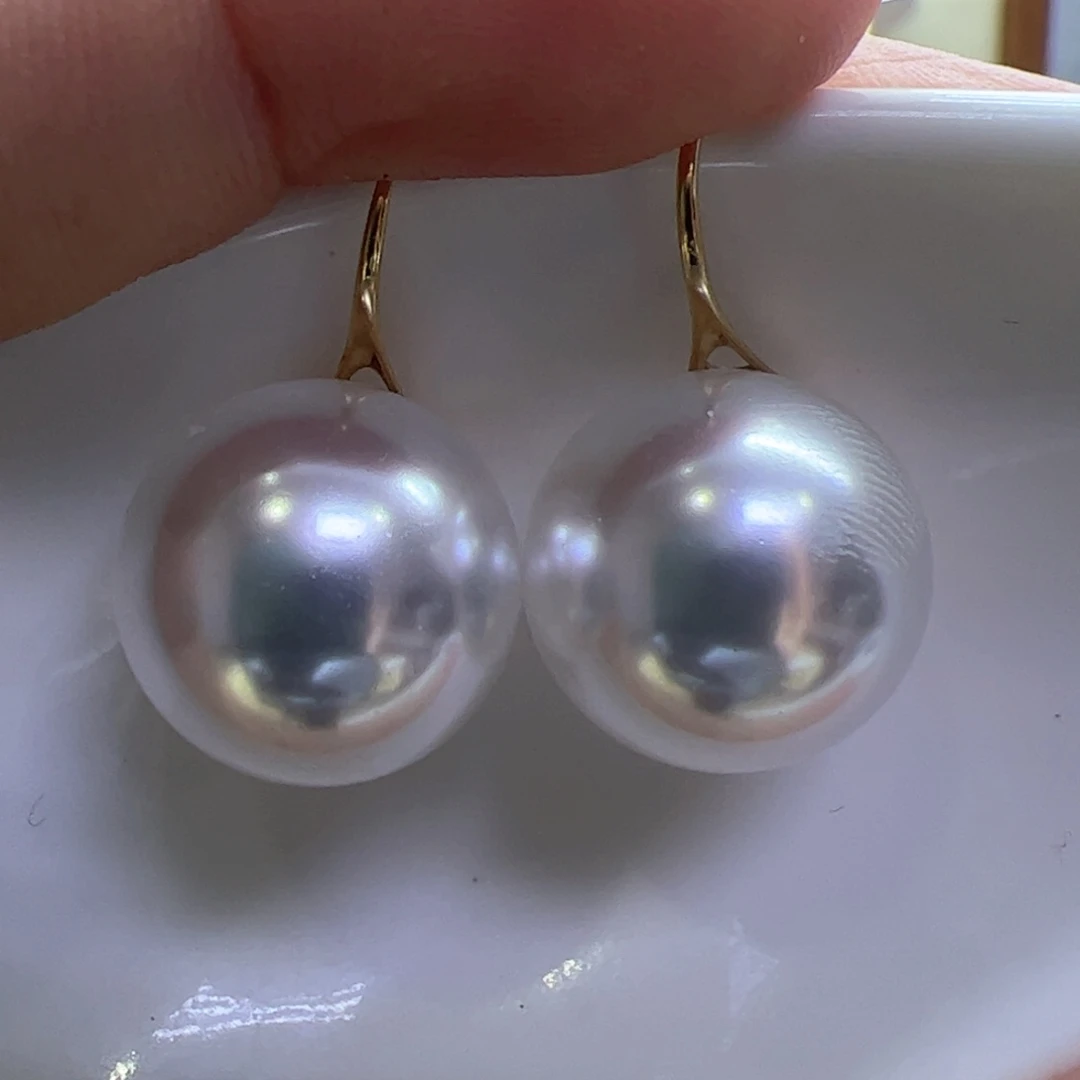 淡水珍珠耳饰18K金镶嵌