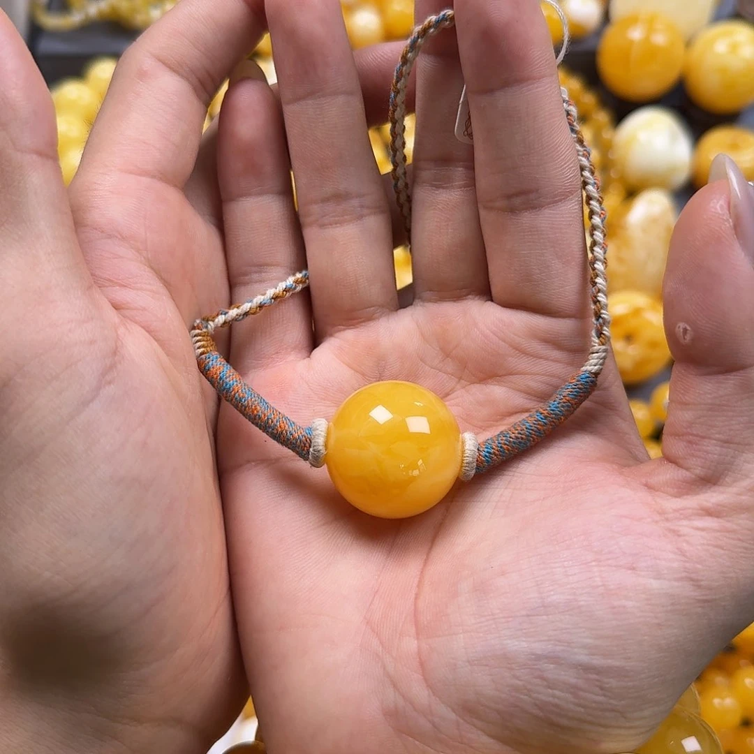 琥珀珠宝奇石未镶嵌锁骨26mm