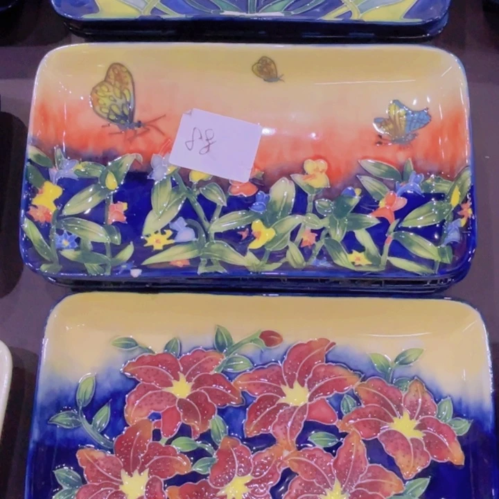 陶瓷20cm珐琅彩盘子一个