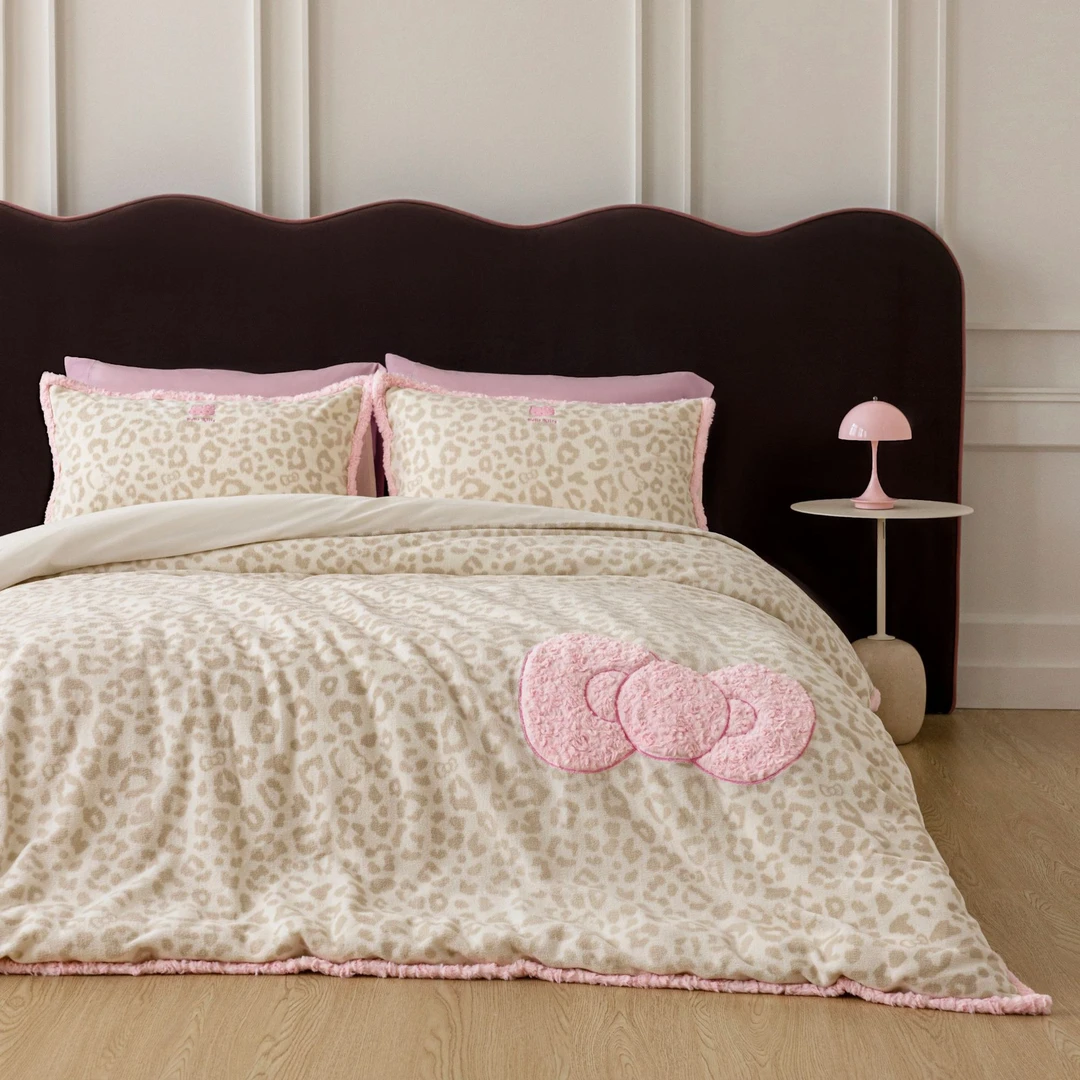 tbh野兽派家居床上四件套三丽鸥Hello Kitty卷毛法兰绒床品套件冬