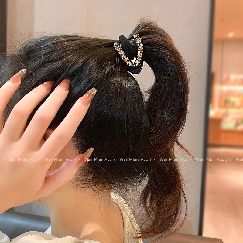 高马尾发夹固定神器网红镶钻高端后脑勺半扎抓夹2025新款发抓头饰