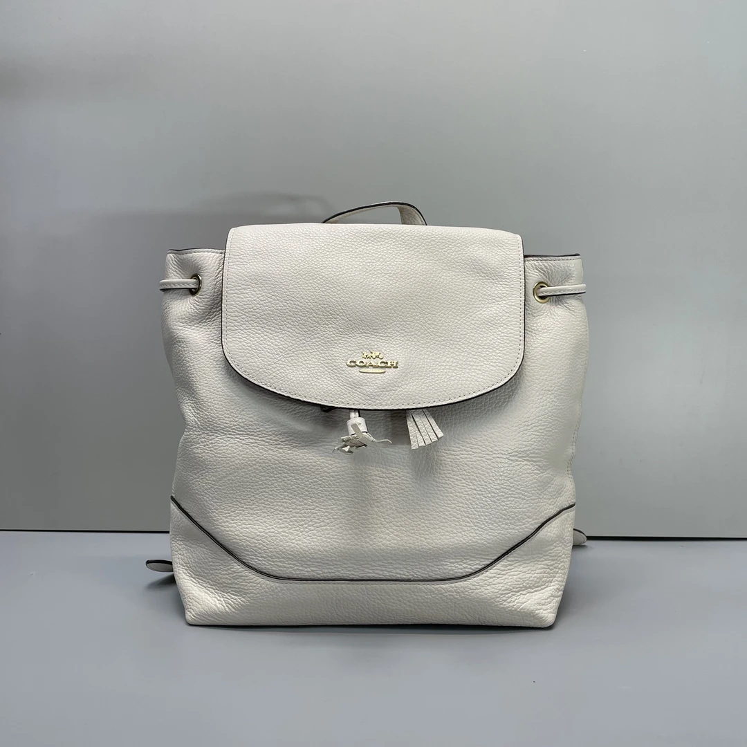 95新 COACH/蔻驰 小林/白色中号双肩包25*27*13cmA122616