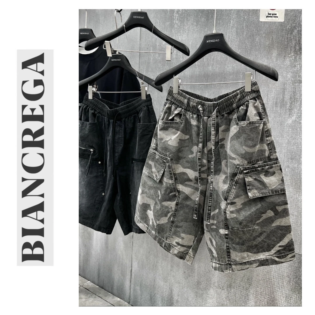 【王小国 x BIANCREGA】巴家“美式迷彩”休闲牛仔布短裤 999911