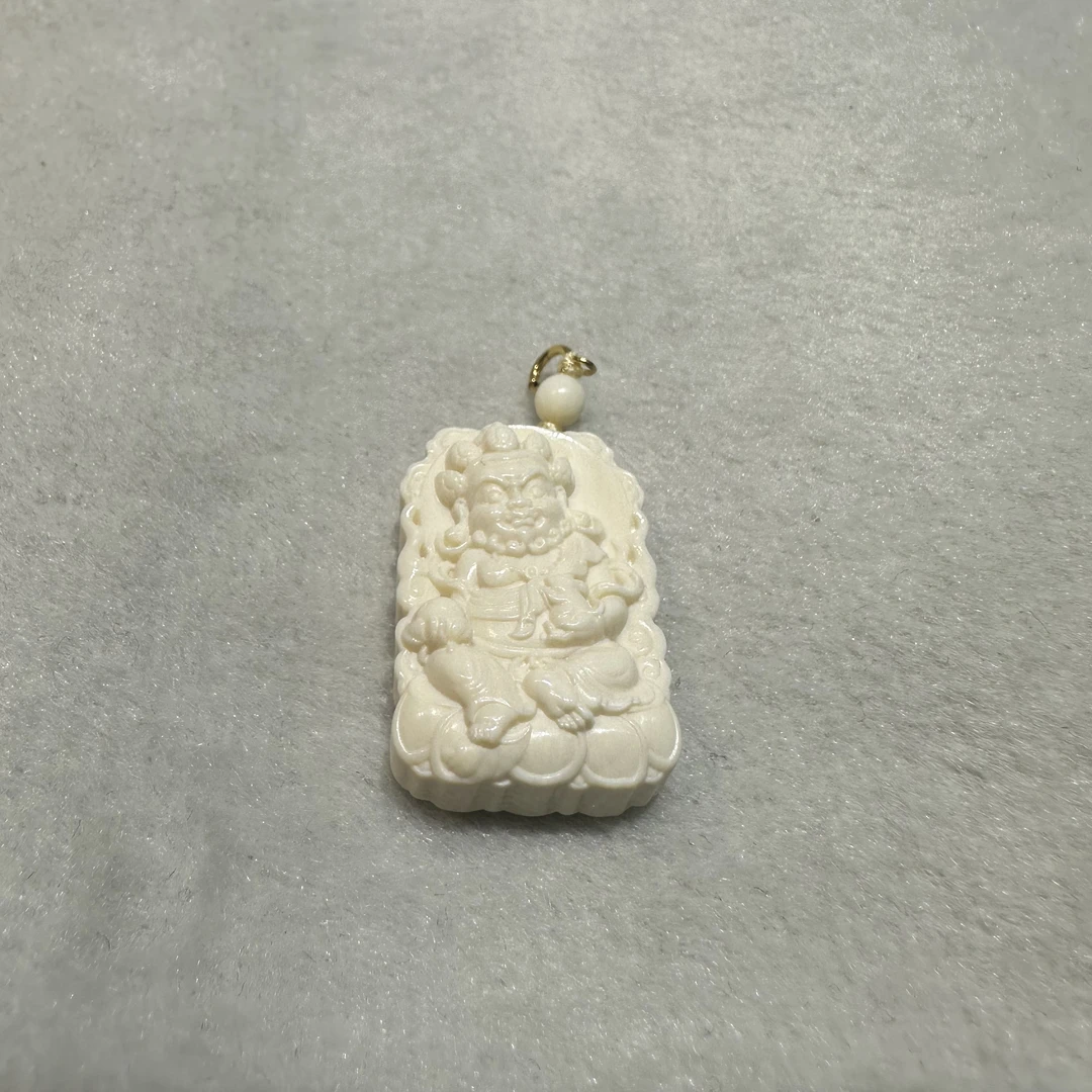 【秋丽专属】X9507猛犸牙芯料黄cc吊坠21mm左右配锁骨绳