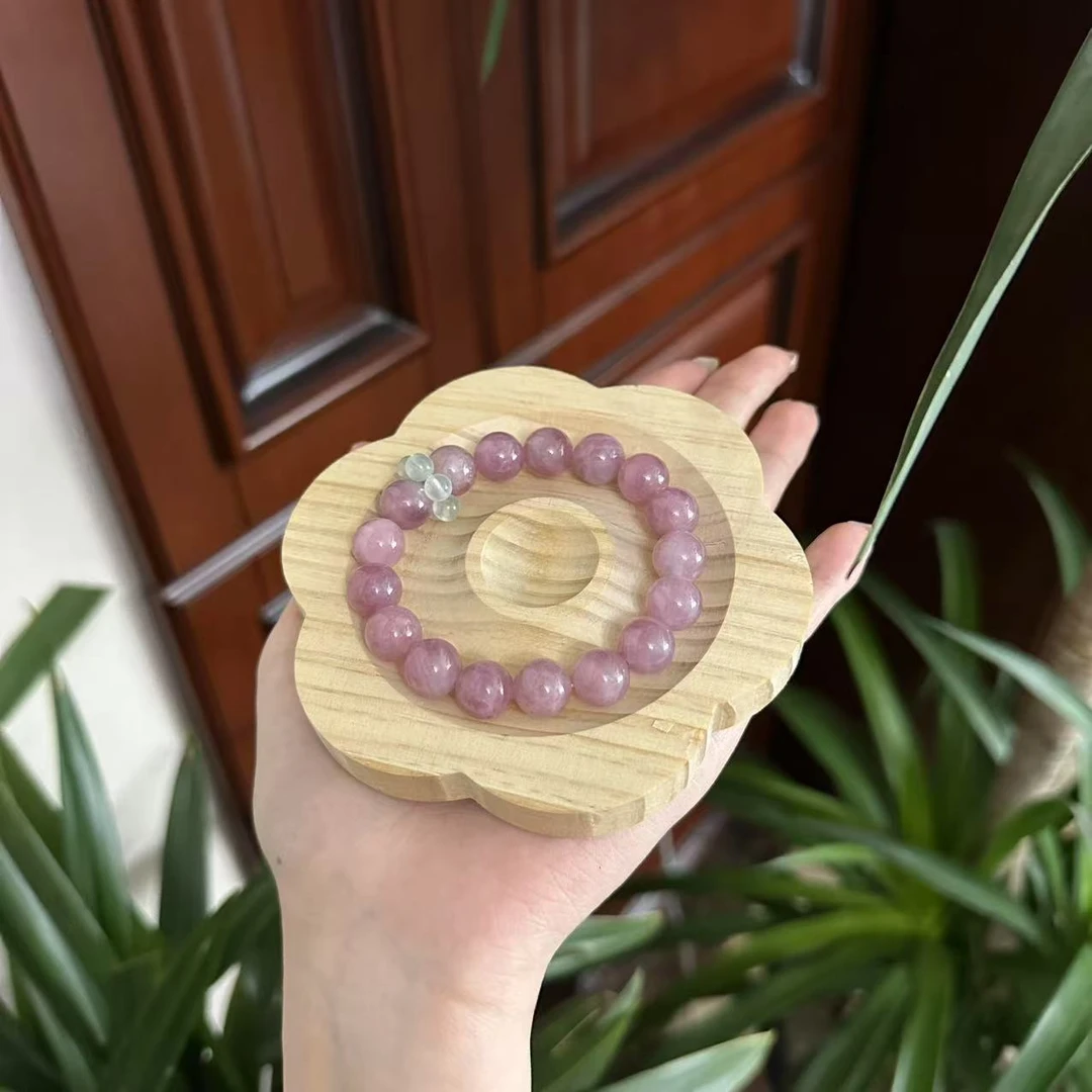 木兮手作*紫藤花雨马粉手串