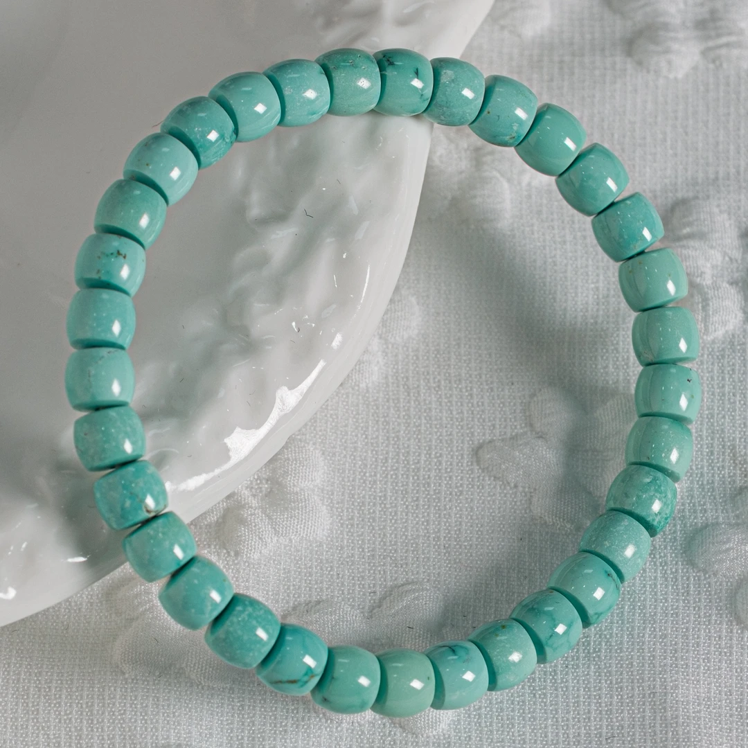 【东方灵玉专属】原矿绿松石高瓷精品玉化直切手串臻选好物