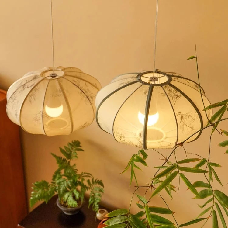 新中式复古灯笼简约布艺客厅餐厅书房茶室中古酒店酒楼民宿装饰灯