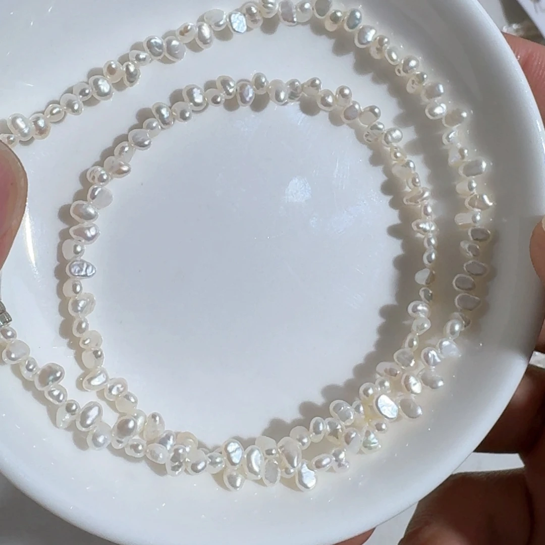 淡水珍珠颈饰银S925镶嵌多样性发一