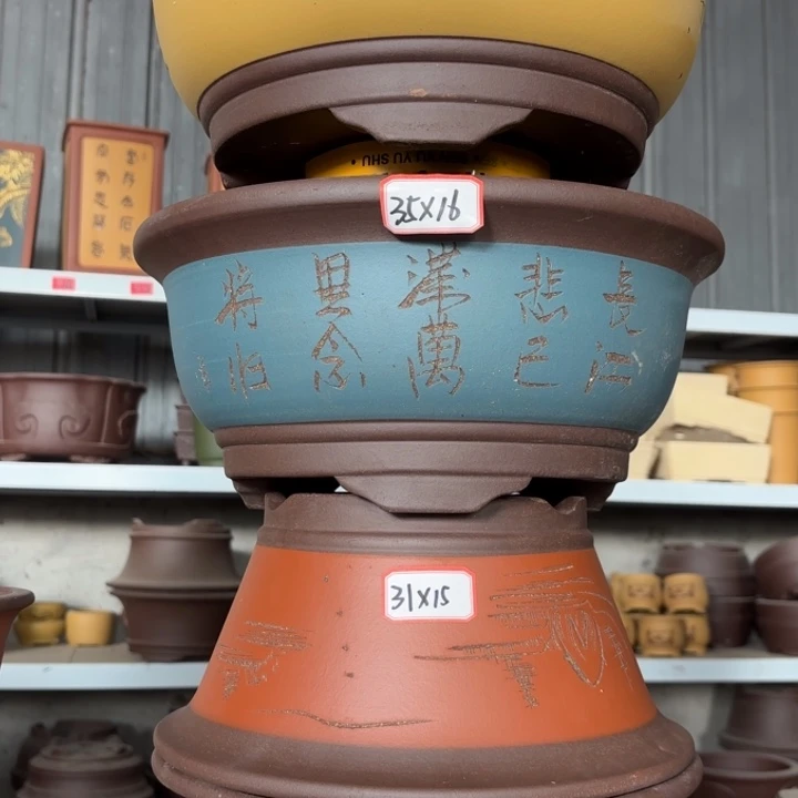 紫砂花盆100-4。