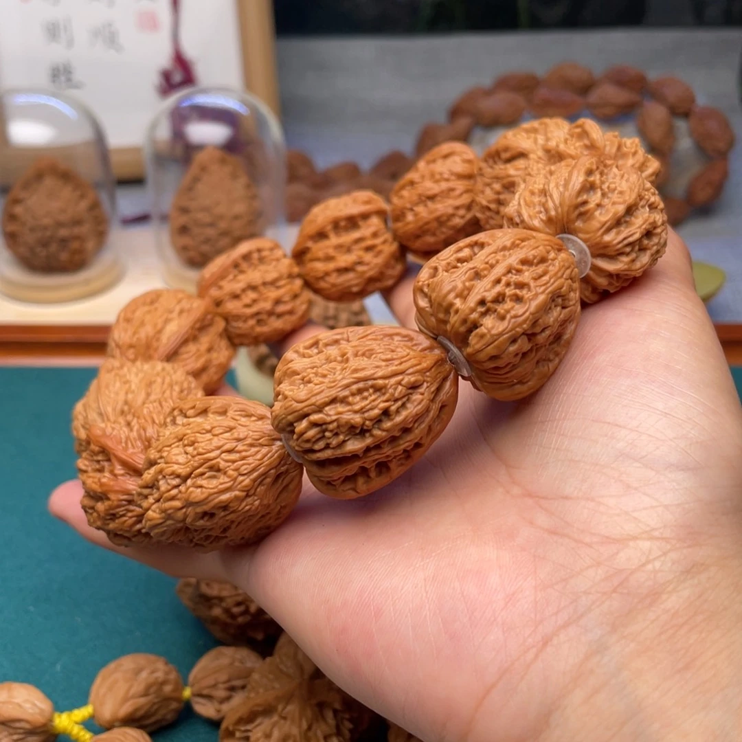 文玩核桃吊坠密纹手串