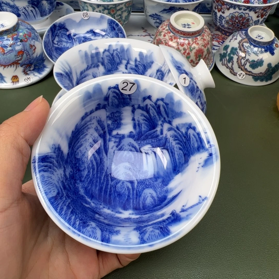 陶瓷景德镇纯手工纯手绘茶具木木27