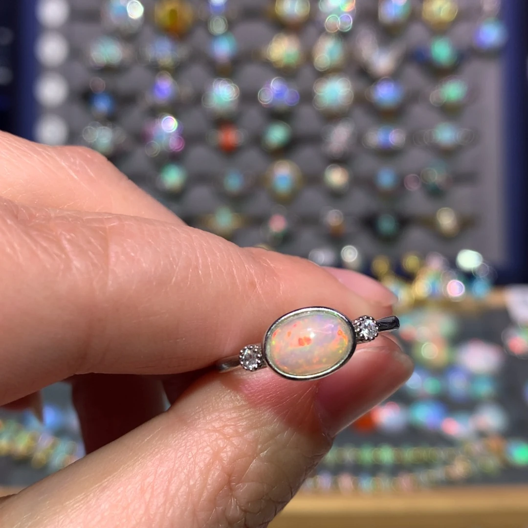 银S925镶嵌欧泊戒指款式