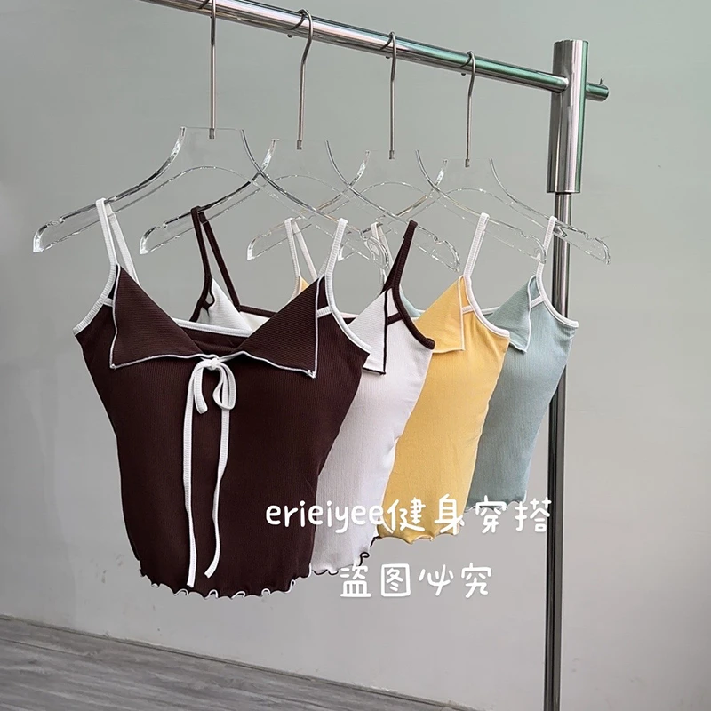 FL-2659性感辣妹运动瑜伽背心短款外穿内搭设计一体罩杯小吊带