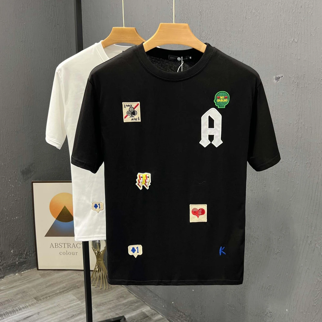 美式高街字母印花男士短袖t恤夏季薄款时尚痞帅半袖青年休闲体恤