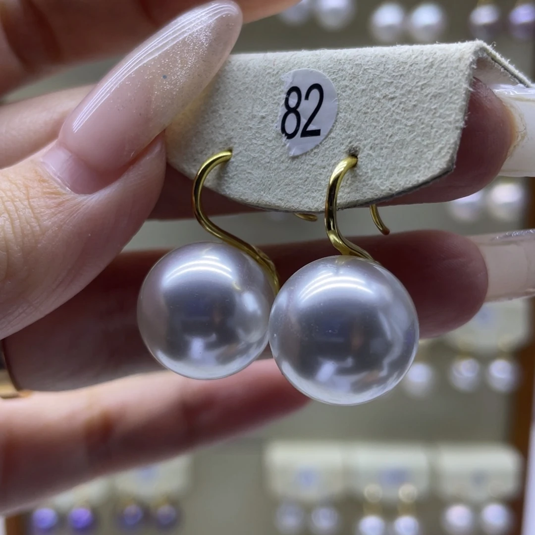 淡水珍珠耳饰银S925镶嵌