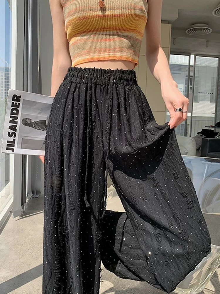 新疆包邮【2024-5】烫钻破洞直筒裤