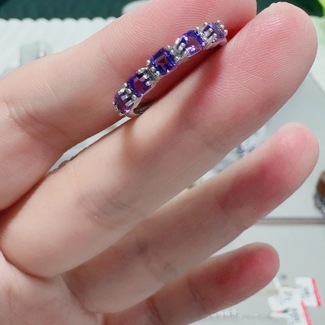 水晶戒指银S925镶嵌戒指