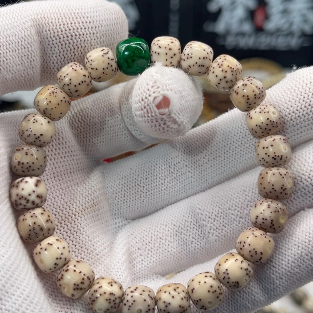 手串星月菩提石玉骨瓷白9×8同枝果特价处理走实
