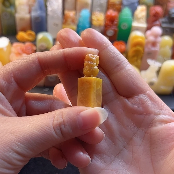 老挝石印石手工定制1.2厘米，兔子，包刻字