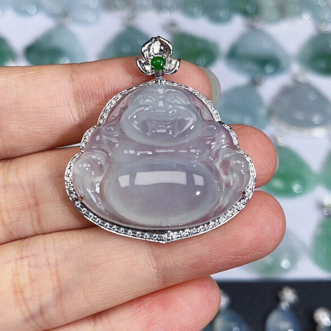 翡翠18K金镶嵌颈饰吊坠