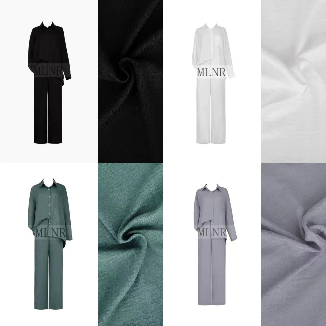 清1 刘婆子店铺款 【衬衫套装】都市通勤简约休闲宽松气质套装8792