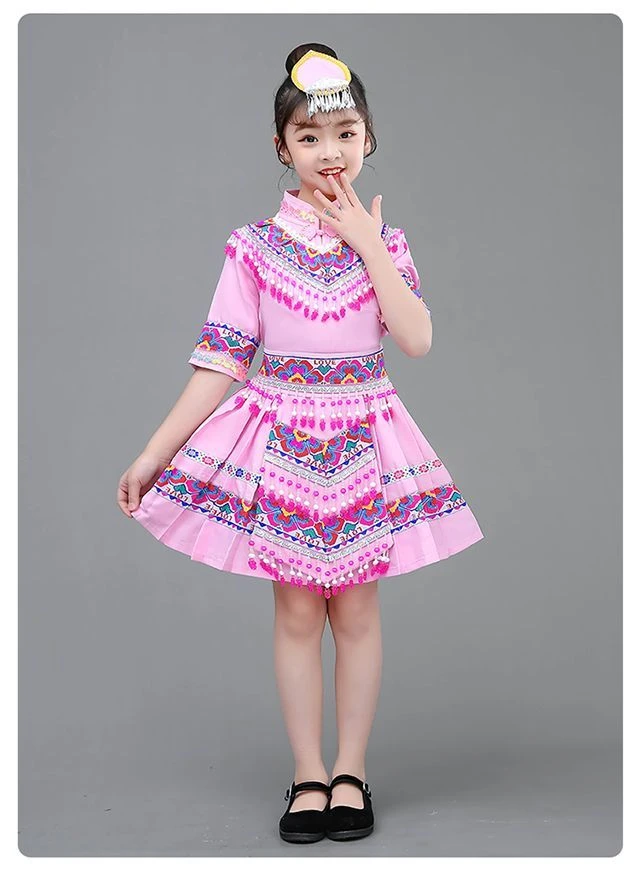 三月三壮族服装儿童女童少数民族服饰演出服