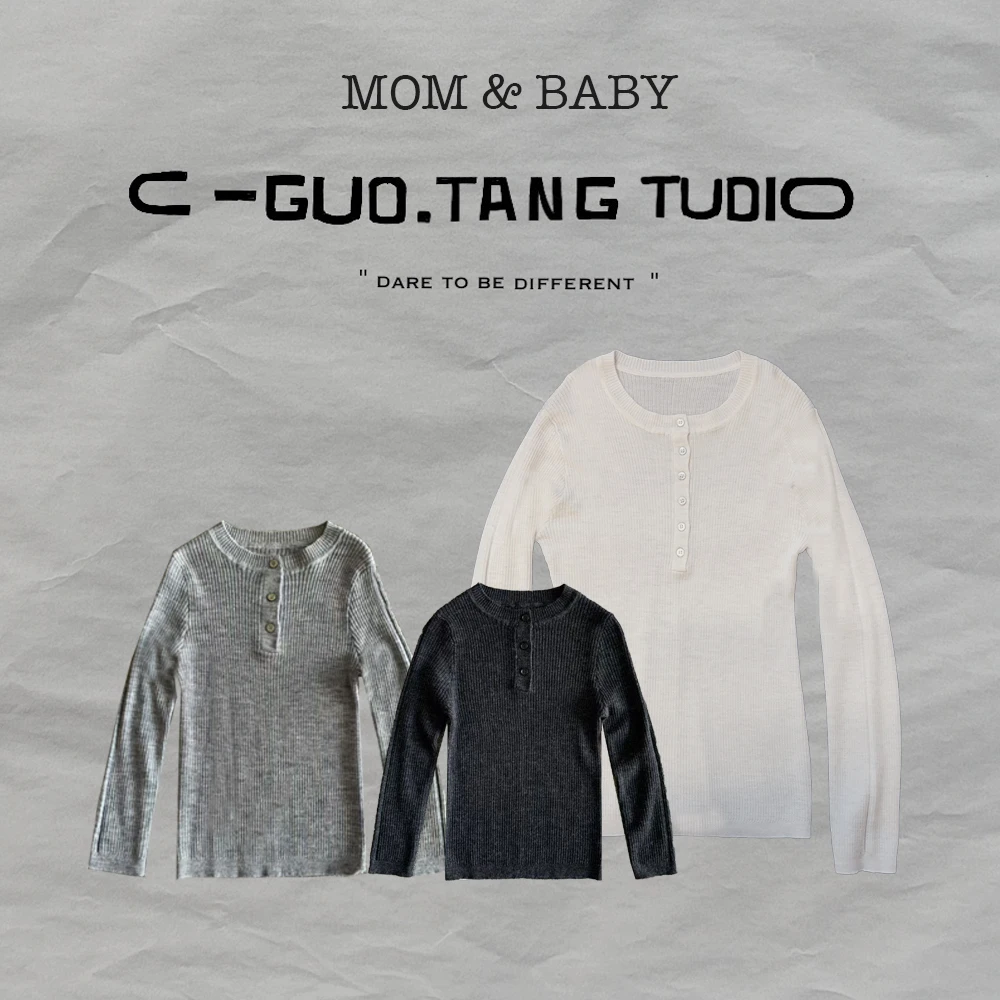 C-Guo.Tang Studio亲子100羊毛德国进口扬子纱线打底亲肤不扎T恤