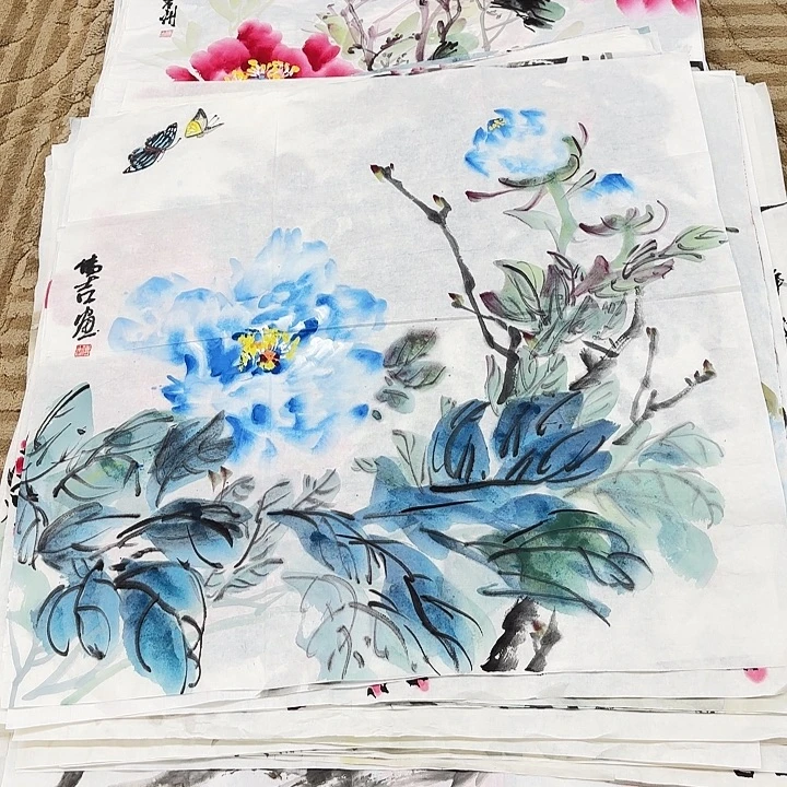 国画花鸟等图案和四次斗