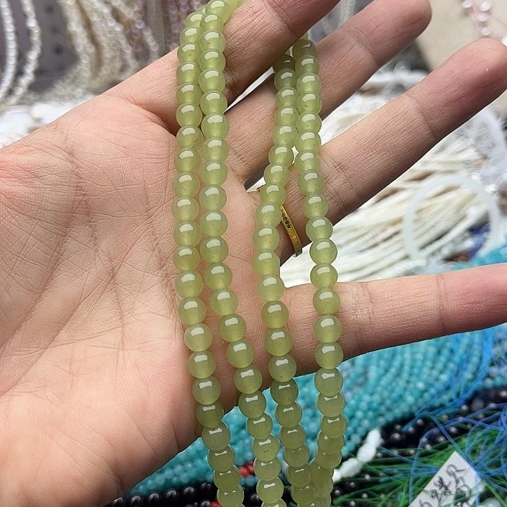 玛瑙/玉髓未镶嵌珠宝半成品2条6mm左右晴水