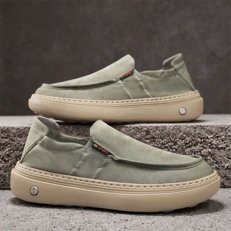 男鞋夏季新款懒人一脚蹬轻便冰丝布鞋男士透气薄款休闲运动帆布鞋