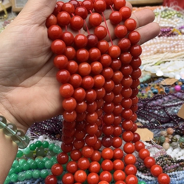 玛瑙/玉髓珠宝半成品未镶嵌一条12mm南红