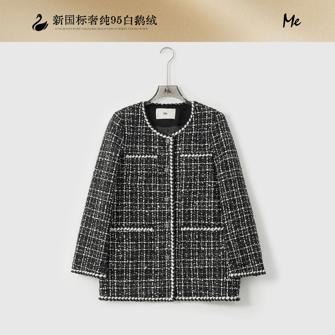 ME【羽绒小香系列伊丽莎白95鹅绒服】纯净白鹅绒羽绒服MESA3754