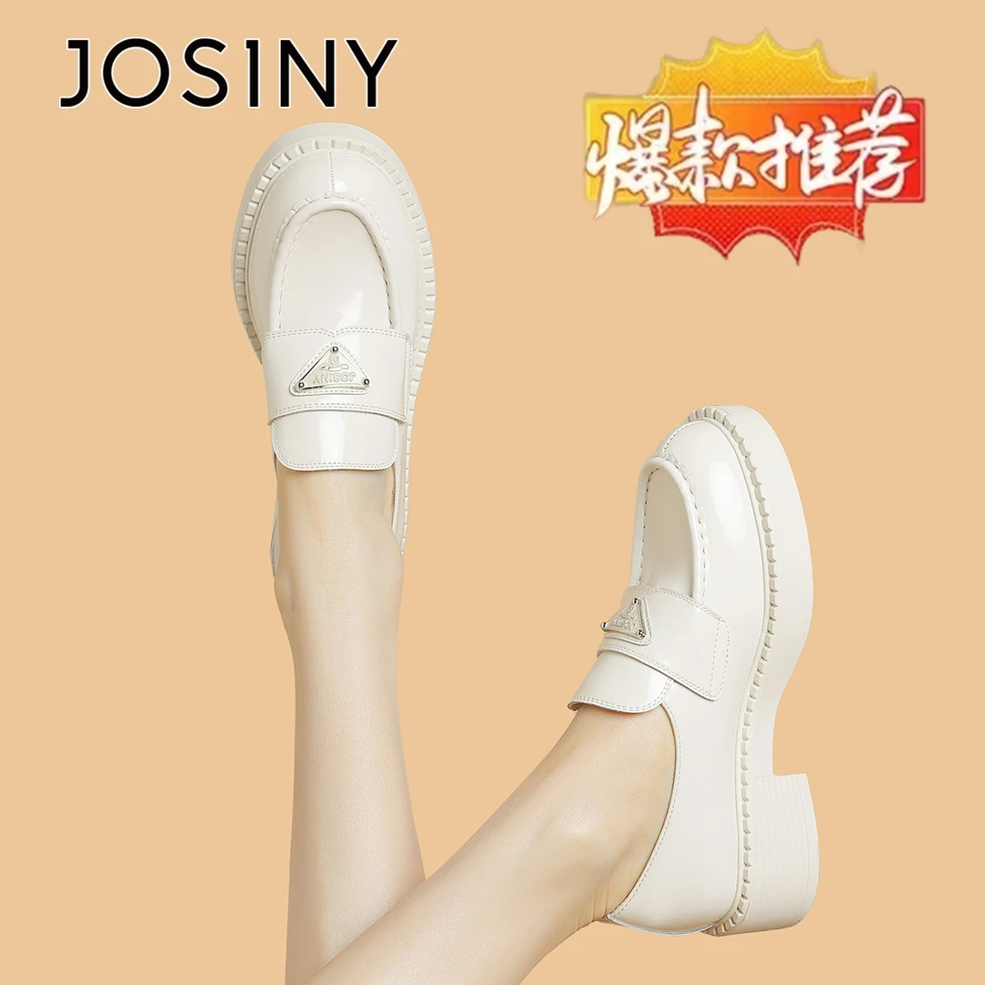 卓诗尼JK小皮鞋英伦风时尚休闲百搭2025年秋季新款商务风乐福鞋女