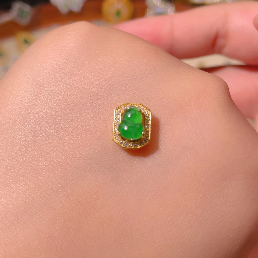 翡翠银S925镶嵌吊坠(不含链)