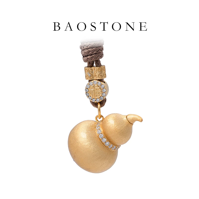 BAOSTONE 坠链均925银合成锆石 【纳福】金色葫芦气质精致设计T499