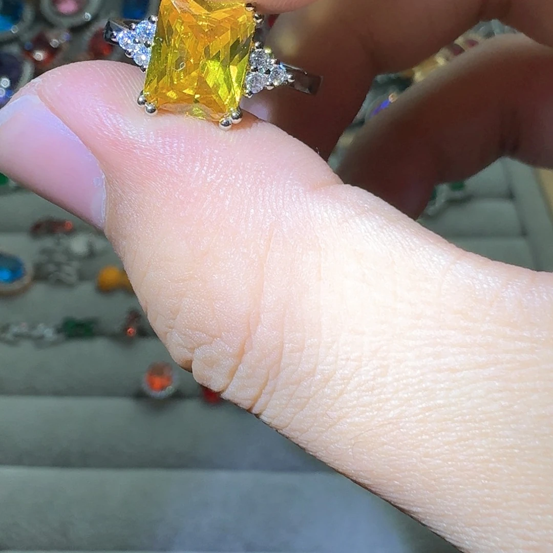 绿水晶戒指银S925镶嵌