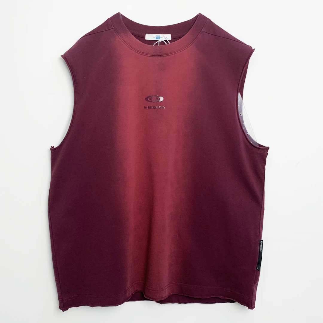 优装良品新款透气套头设计师款字母夏季背心马甲运动慵懒风5556