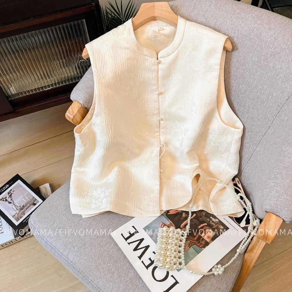 COS MOCO UR正品高端国风新中式提花背心马甲女早秋时髦高级感珍