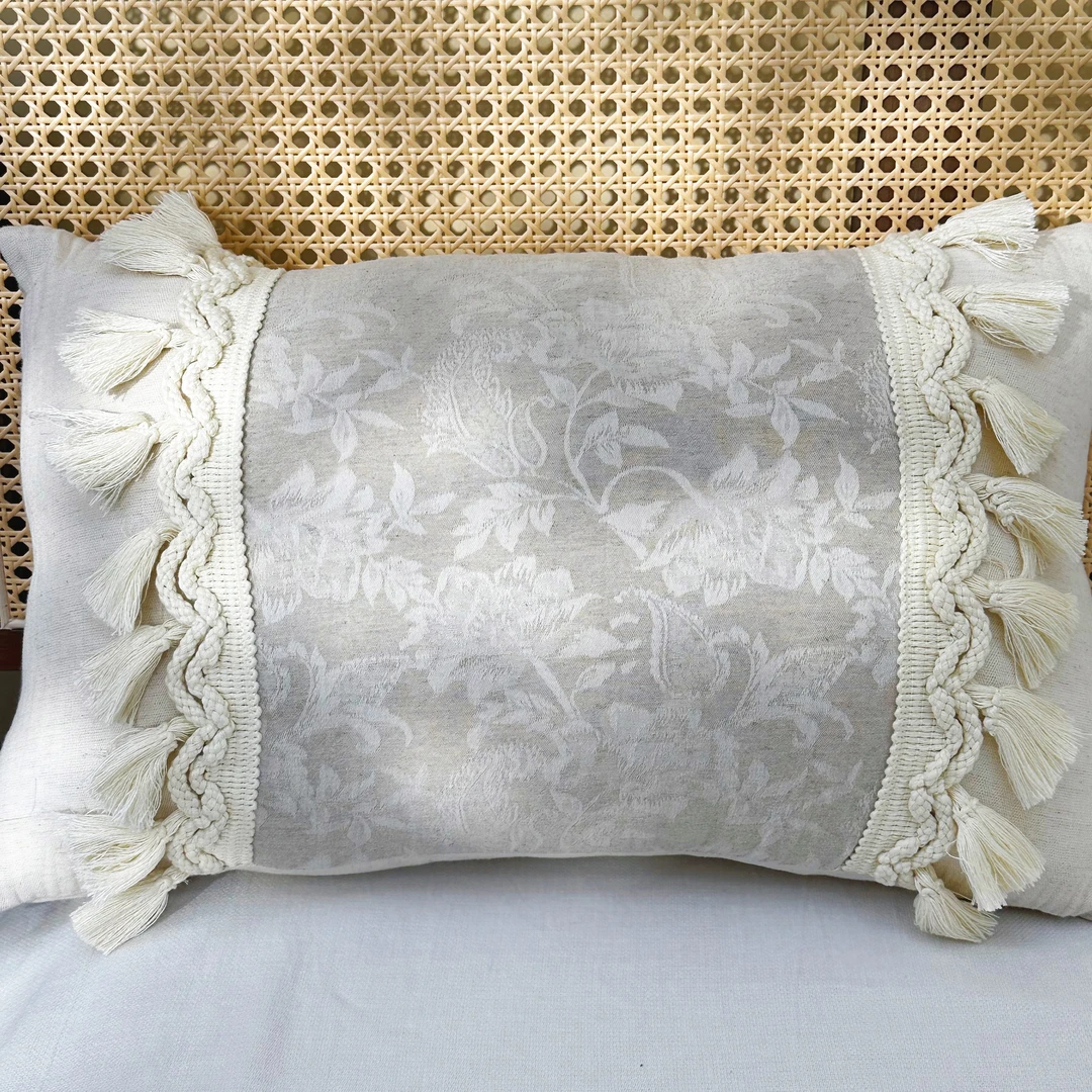 【JHF】复古法式田园风棉麻流苏抱枕腰靠沙发枕-雅韵