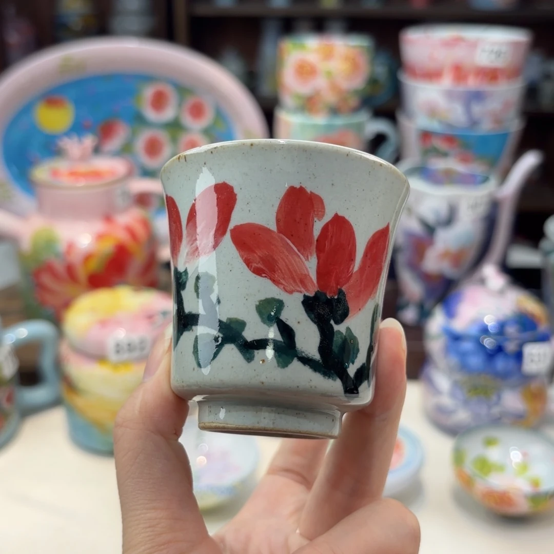 瓷片景德镇手绘高温釉下彩陶瓷茶具