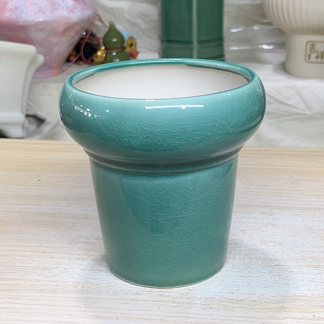 陶瓷绿植多肉微瑕花盆外口径：10*11