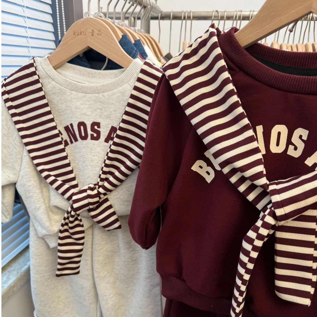 【2025新款】男女童萌娃韩版卡通儿童宝宝时尚卫衣上衣裤子套装