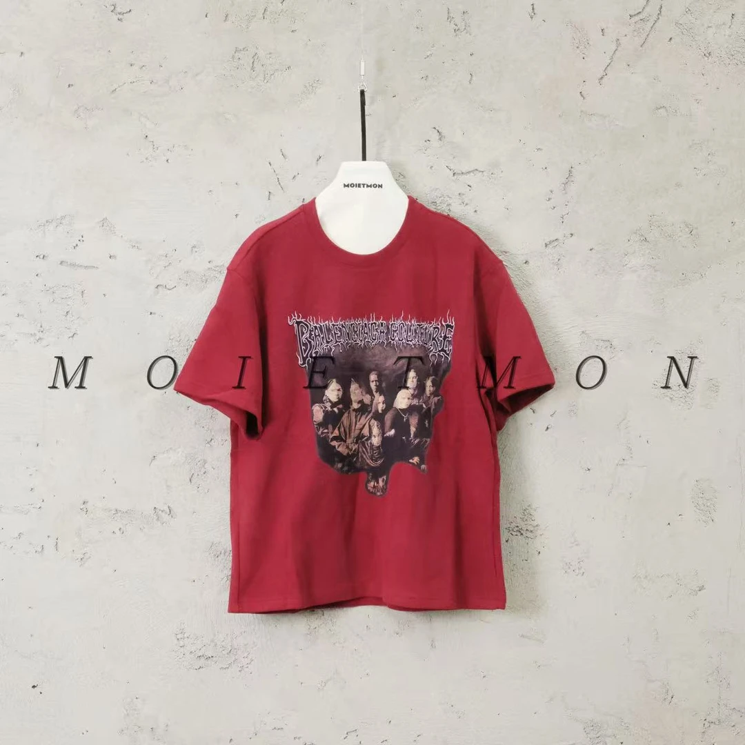 Moi et mon冬季新款小众设计师款短袖休闲时尚印花短袖