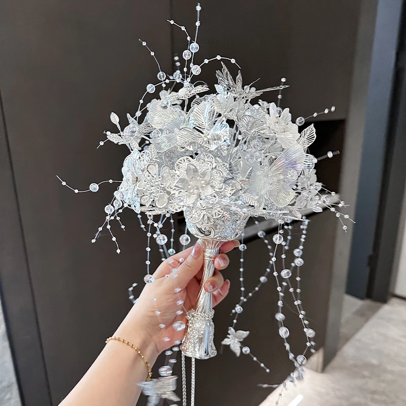 2025年新款《月光女神》银色手捧花diy材料包闺蜜送花束贵气感拉满